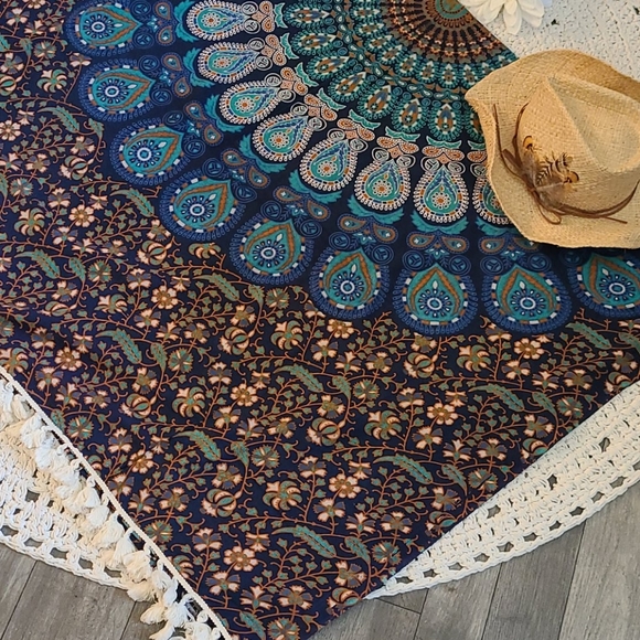 NEW BO HO FRINGE WALL ART,TABLE CLOTH, BED THROW - Picture 10 of 16